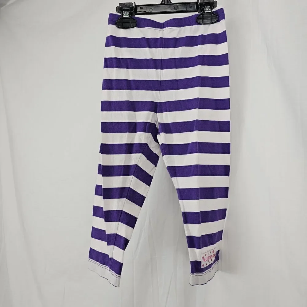 Ruffle Girl Purple White Striped Pants Girls Size 7 Solid Tank Summer Cute
